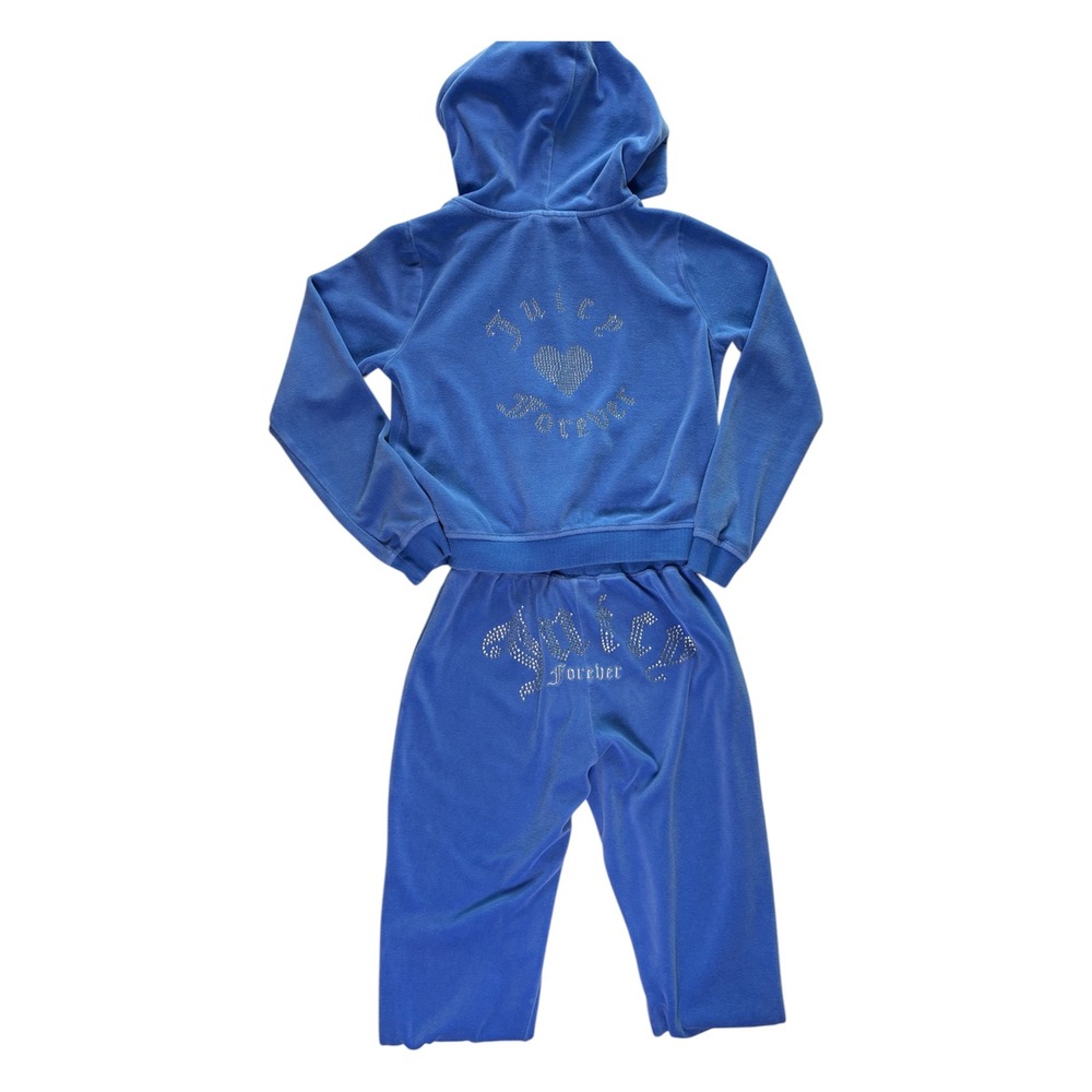 Juicy Couture x Forever 21 Tracksuit M Blue Velour Rhinestone Y2K Set‎ Lounge